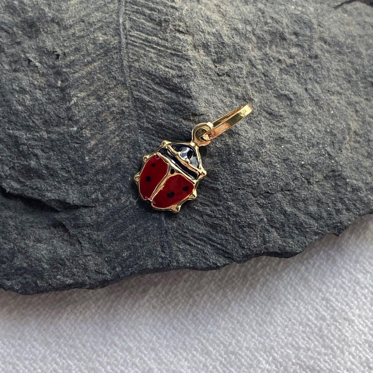 Ladybug Pendant - 14K Gold