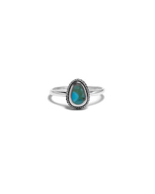 Dainty Turquoise Ring in Silver