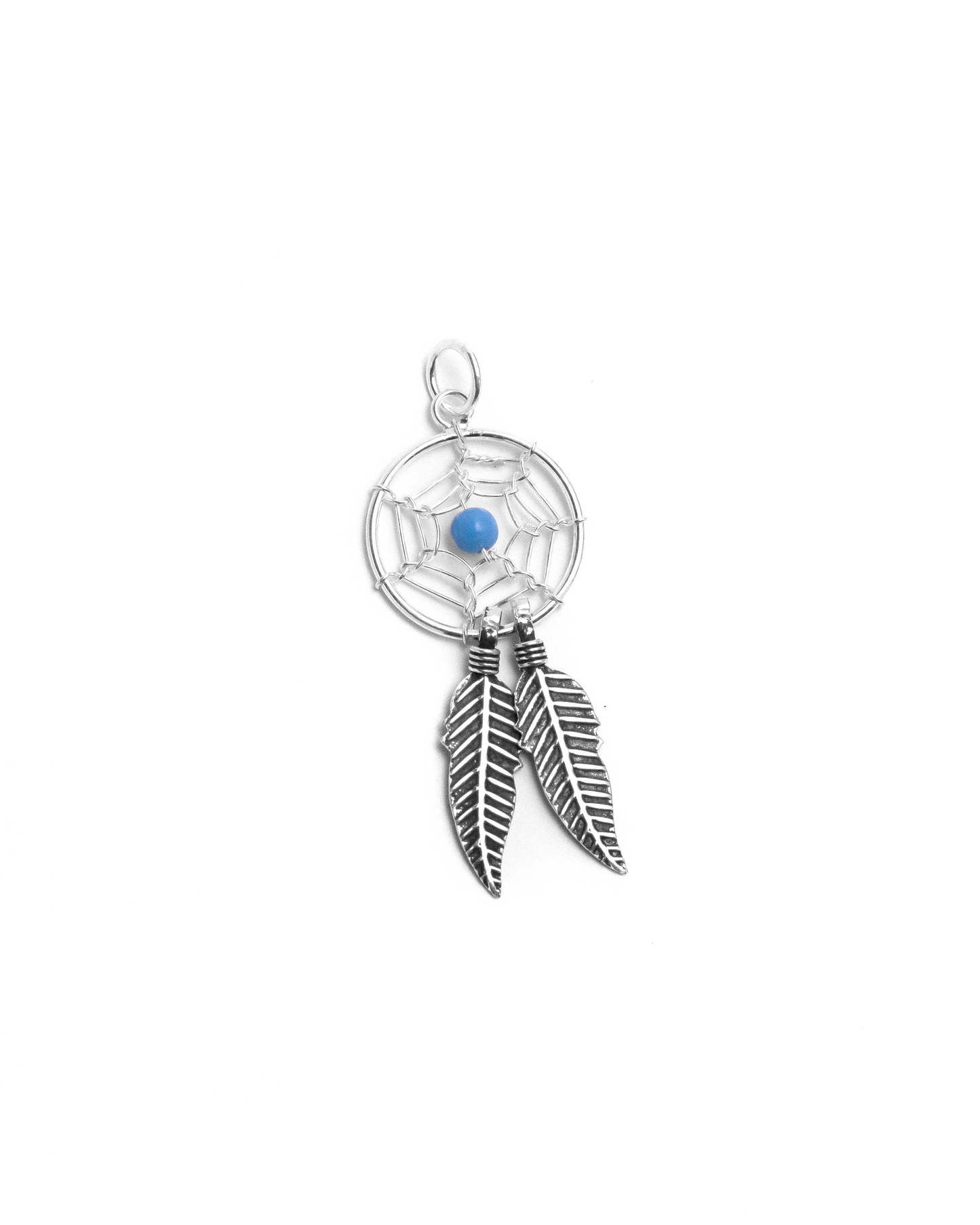 Silver Dream Catcher Pendant with Turquoise 