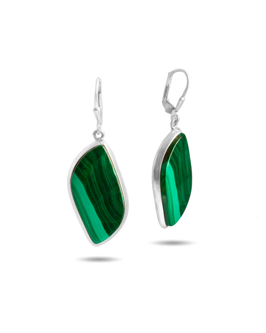 malachite drop earrings