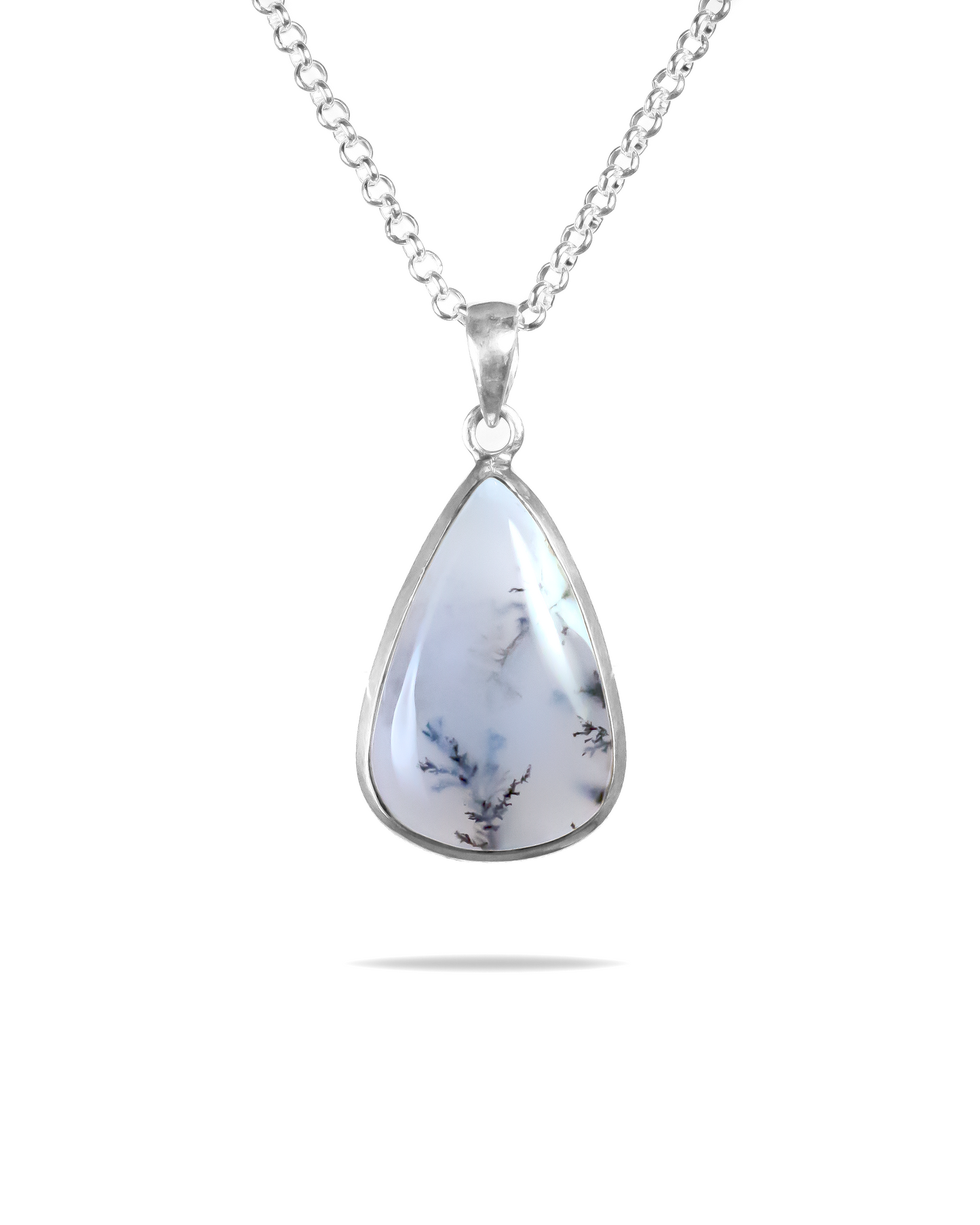 Dendritic Opal Necklace - 925 Silver