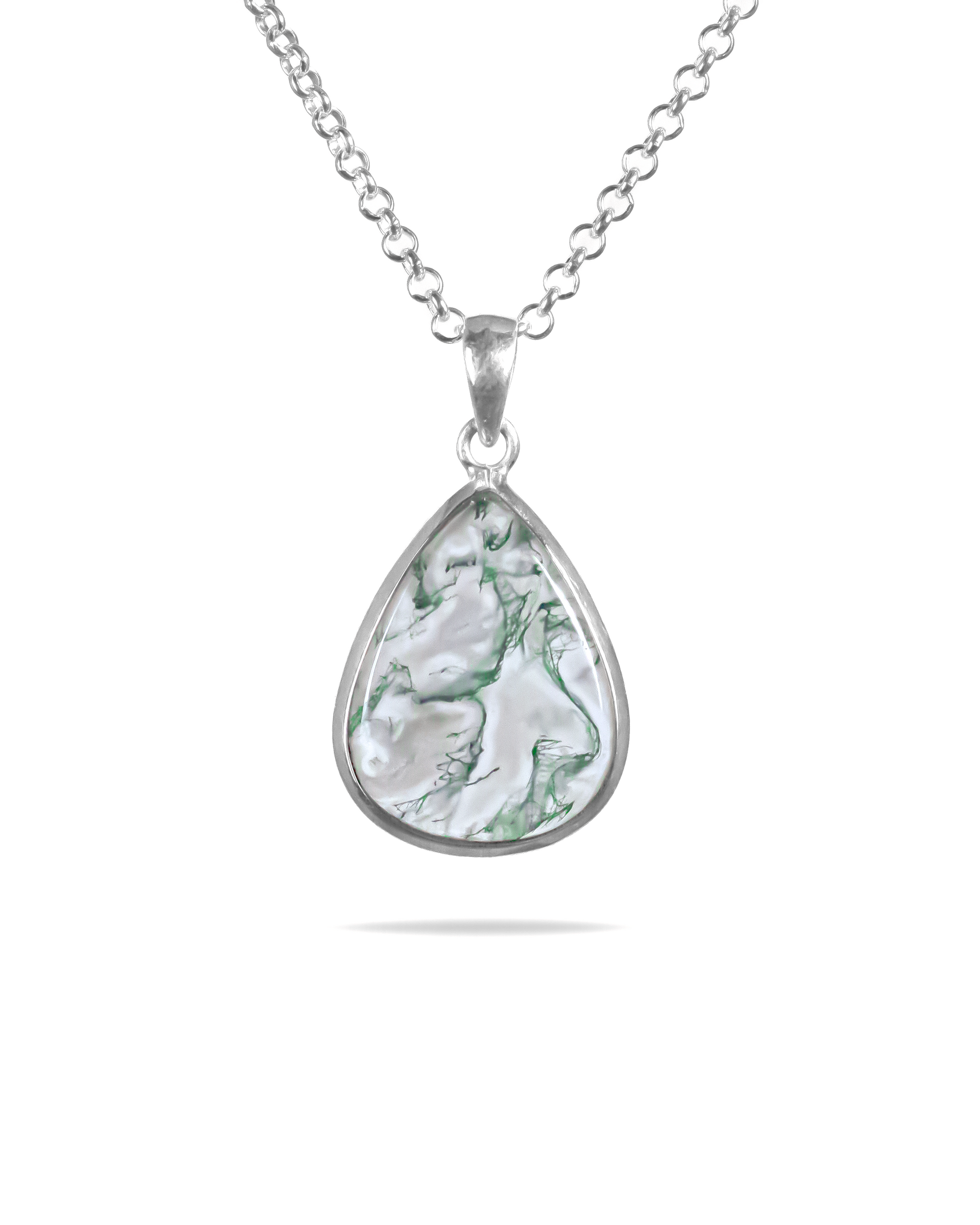 Silver Moss Agate Necklace