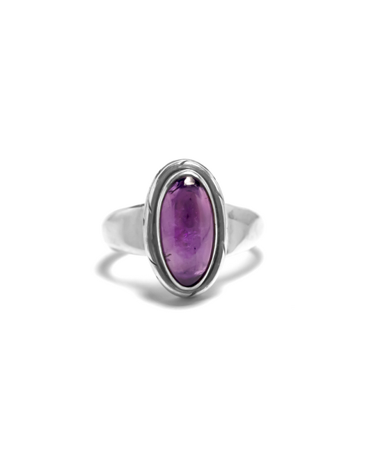 Natural Amethyst Ring in Silver