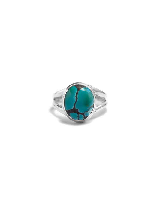 Round Natural Turquoise Ring