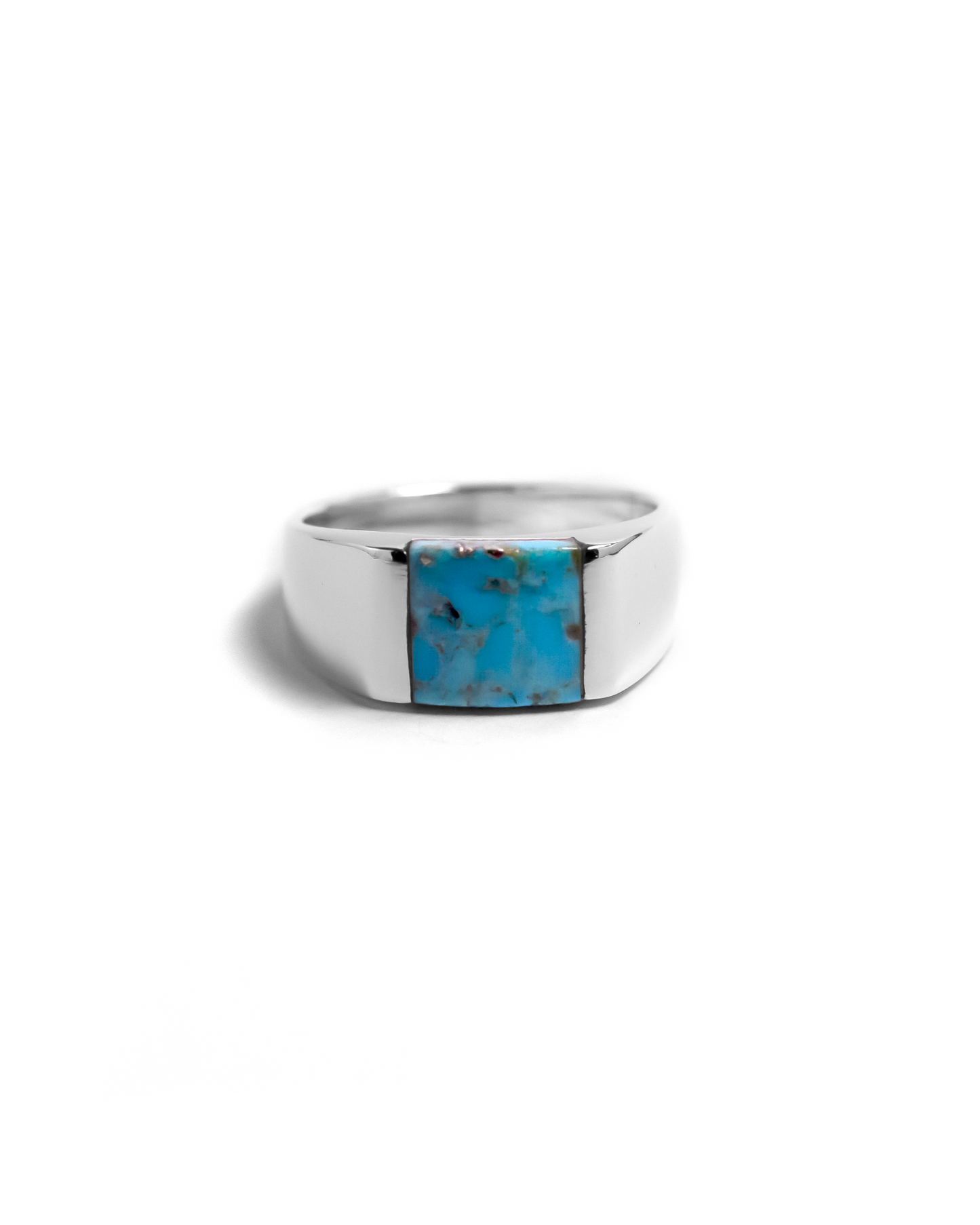 Mens Silver Turquoise Ring