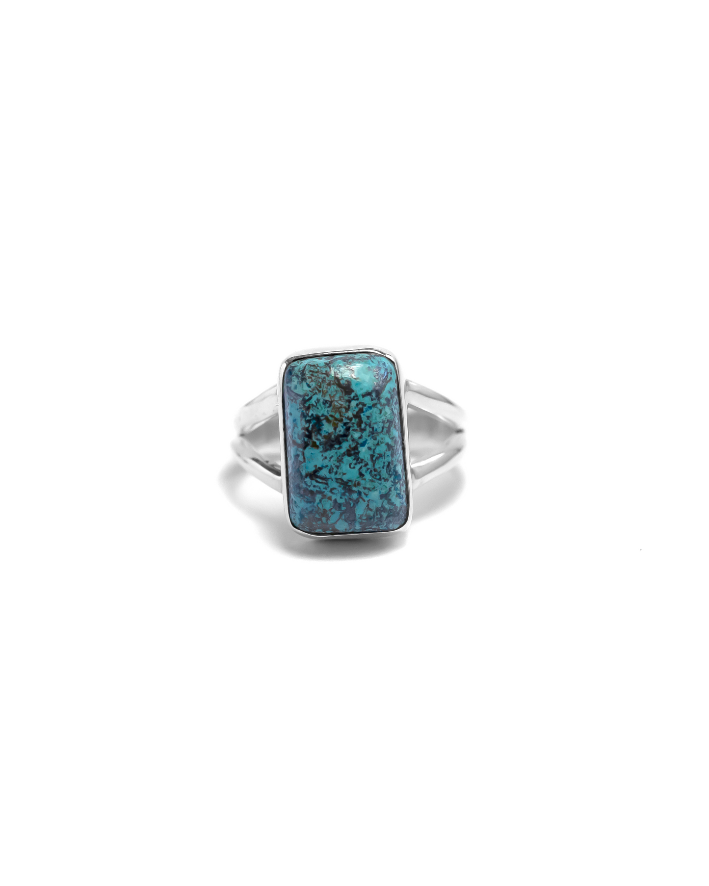 Square Turquoise Ring in 925 silver