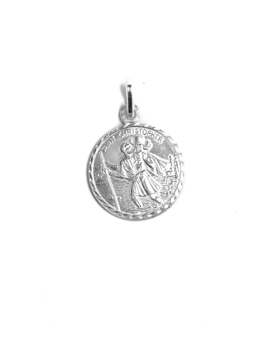 St christopher silver pendant