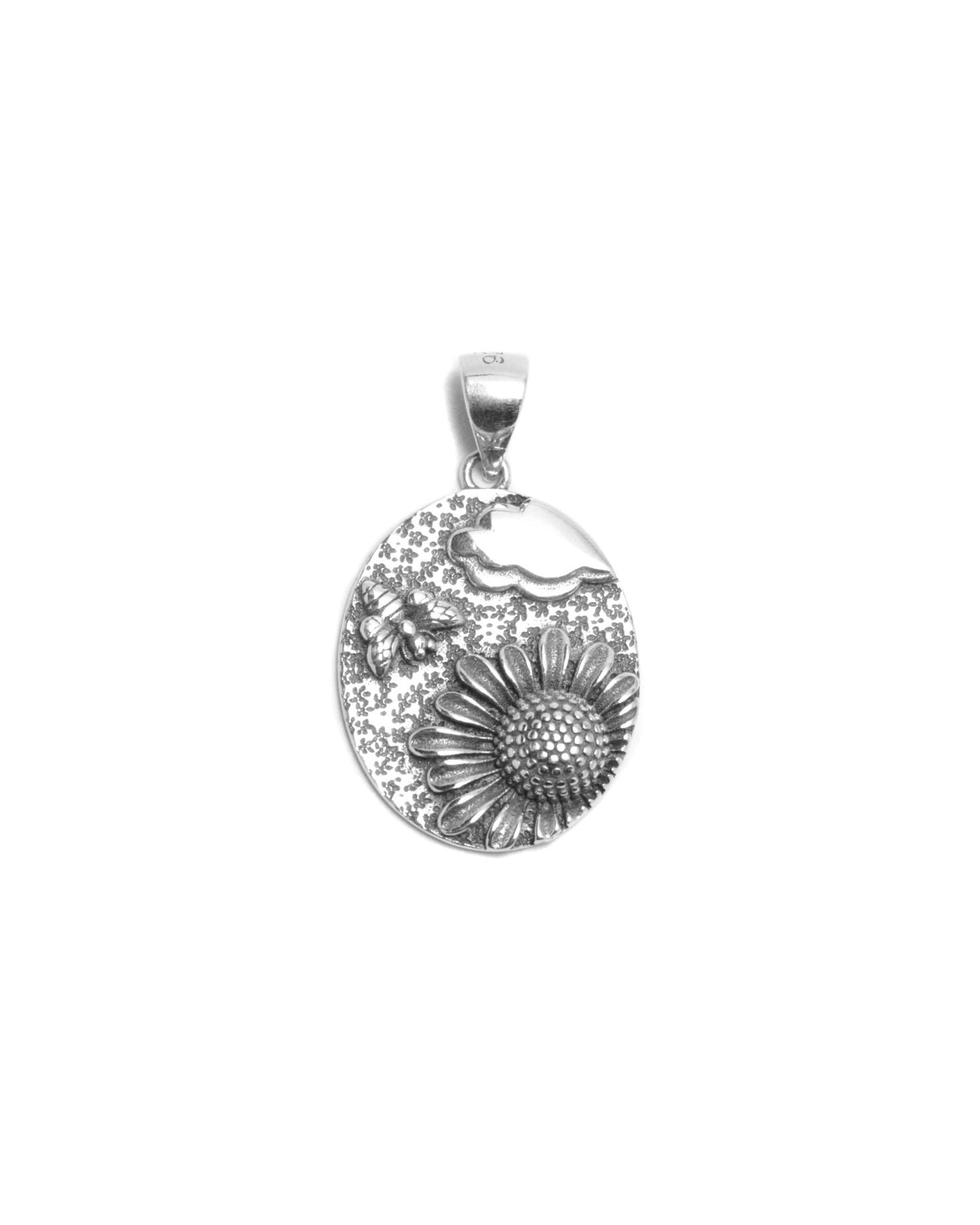 Sunflower Silver Pendant