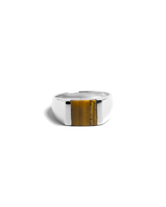 Tiger Eye Signet Ring in Silver 925