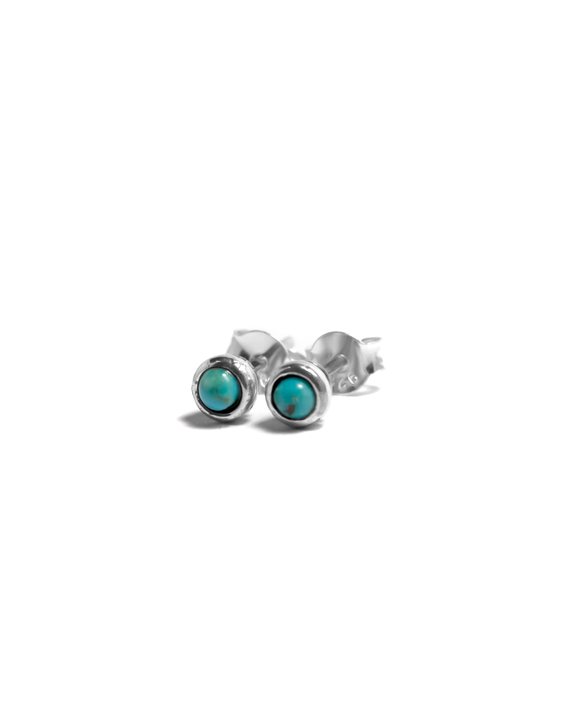 Turquoise Stud Earrings in Silver